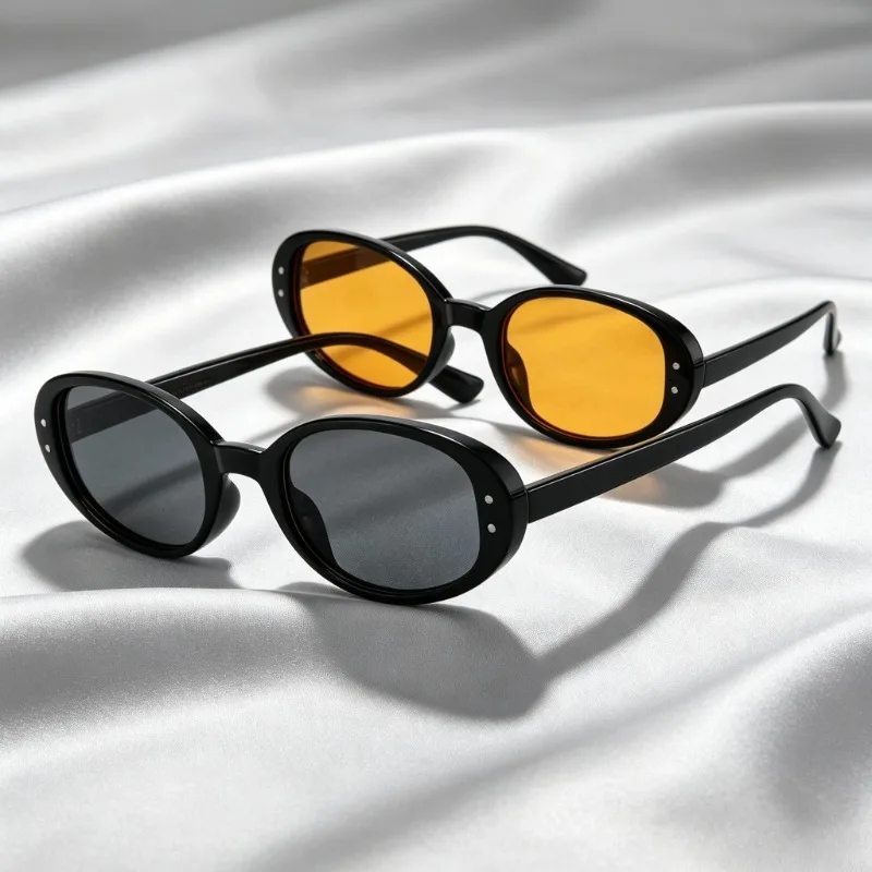 Stylish Small-Frame Oval Sunglasses Luxury Brand Vintage Outdoor UV400 Sun Glasses Classic Driving Shades Daily Travel Eyewear