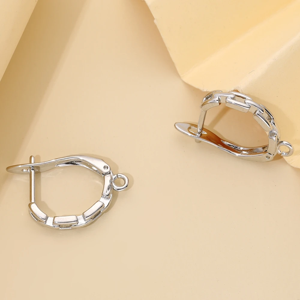 Juya 2 4 6 Teile/los DIY Gold Silber Überzogene Anti-Allergie Verschluss Schwenzy Earwire Stiche Ohrstöpsel Verschluss Ohrring Haken zubehör – Detail 19