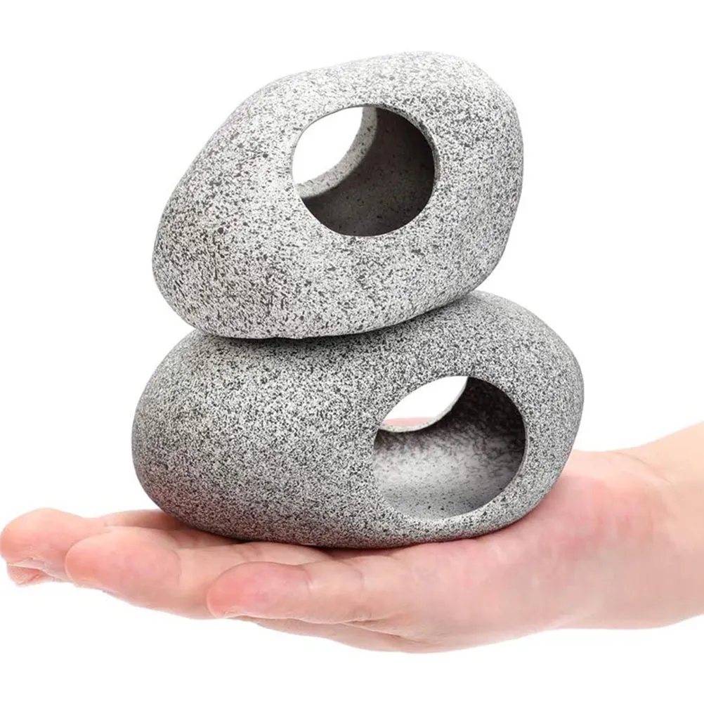 

2pcs Shrimp House Ceramic Ornament Aquarium Shelter Home Decorative House For Hideaway Natural Texture Accessories Tank