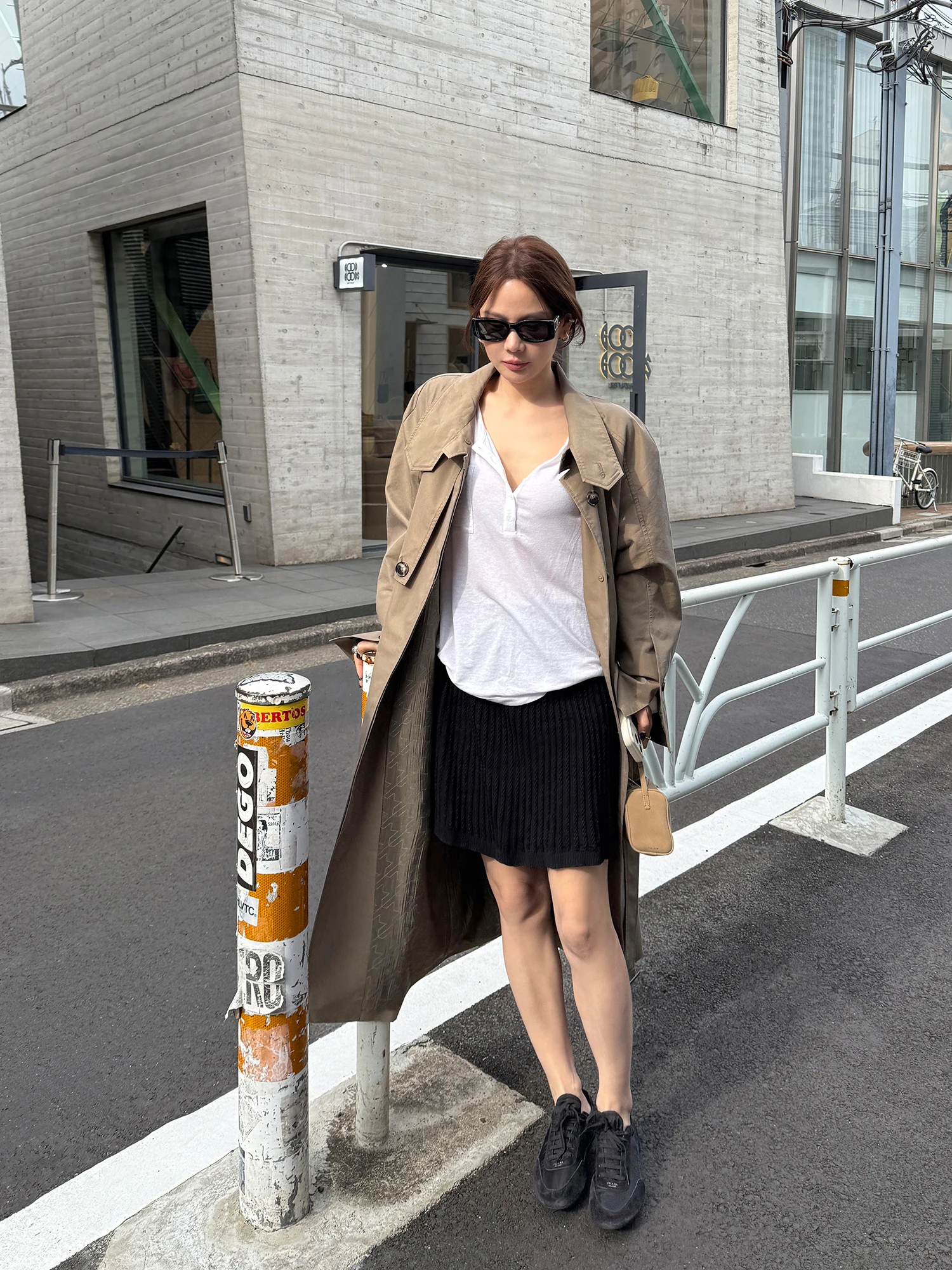 

WXLSTUDIO Двухцветное длинное пальто H-образного силуэта, весенняя модная свободная твидовая верхняя одежда для женщин, создающая ощущение роскоши