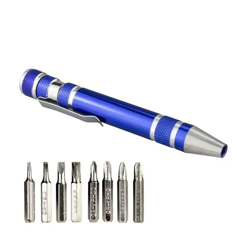 8-in-1 Aluminum Alloy Screwdriver Pen - Changeable Bits For Easy Repairs & Disassembly