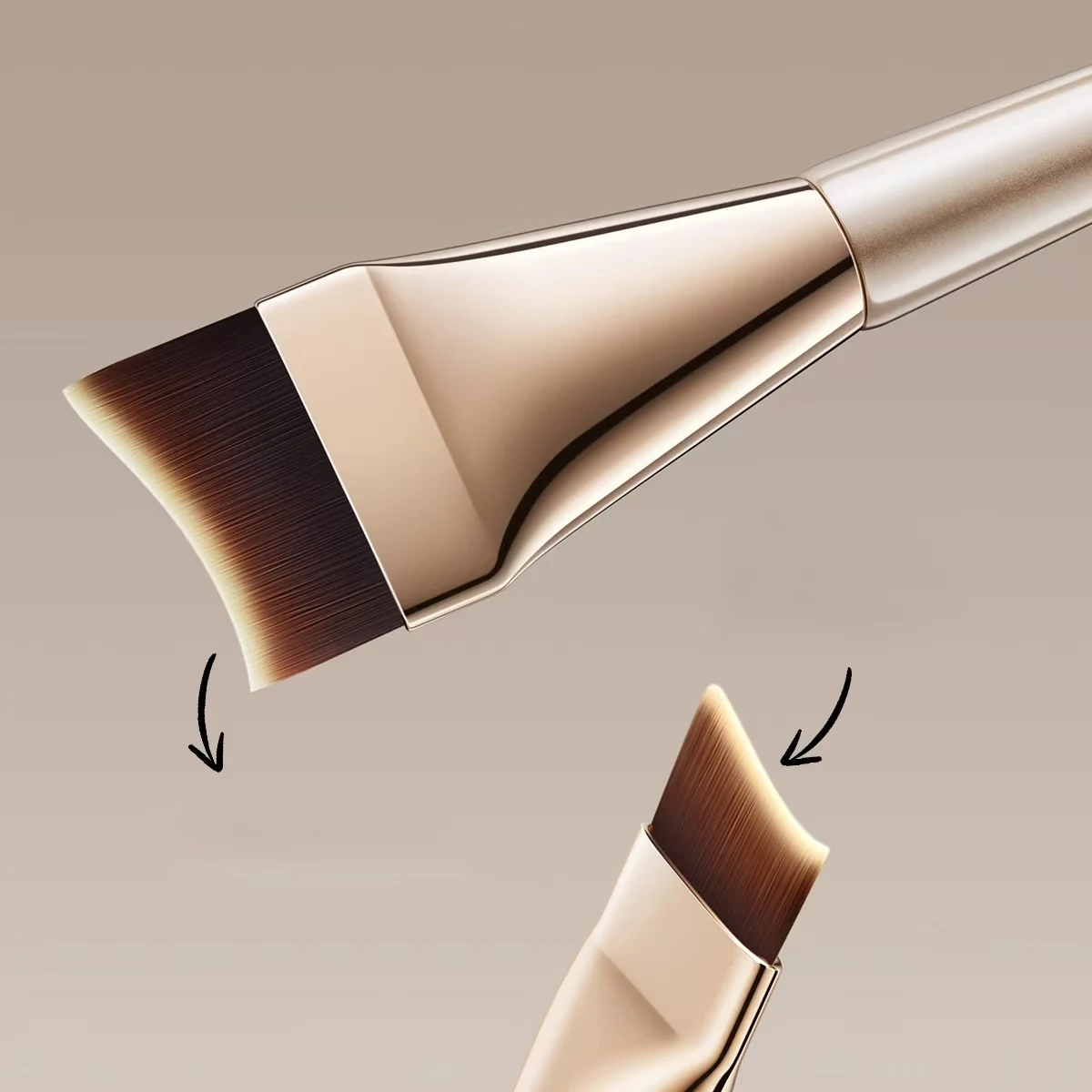 2 uds cepillo de base ultrafino de una línea, cepillo de máscara en forma de media luna, juego de herramientas de belleza profesionales de cerdas suaves y esponjosas
