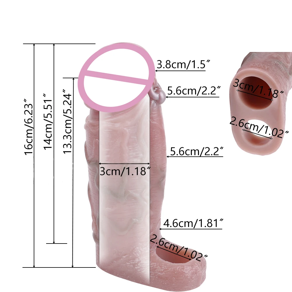 FAAK большой силиконовый рукав для пениса стимуляция Реалистичного фаллоимитатора с кольцом против падения секс-игрушки для мужчин