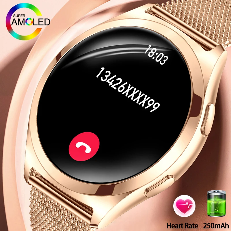 

Модные золотые умные часы для женщин, подарок, мониторинг сердечного ритма, мониторинг здоровья, Bluetooth-вызов, водонепроницаемые умные часы, браслет, женские часы-будильник