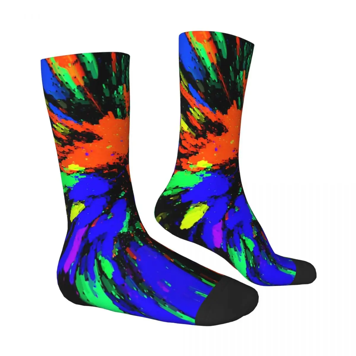 Neon Paint Stockings Blue Purple Green Graphic Trendy Socks Autumn Anti-Slip Socks Girls Running Sports High Quality Socks