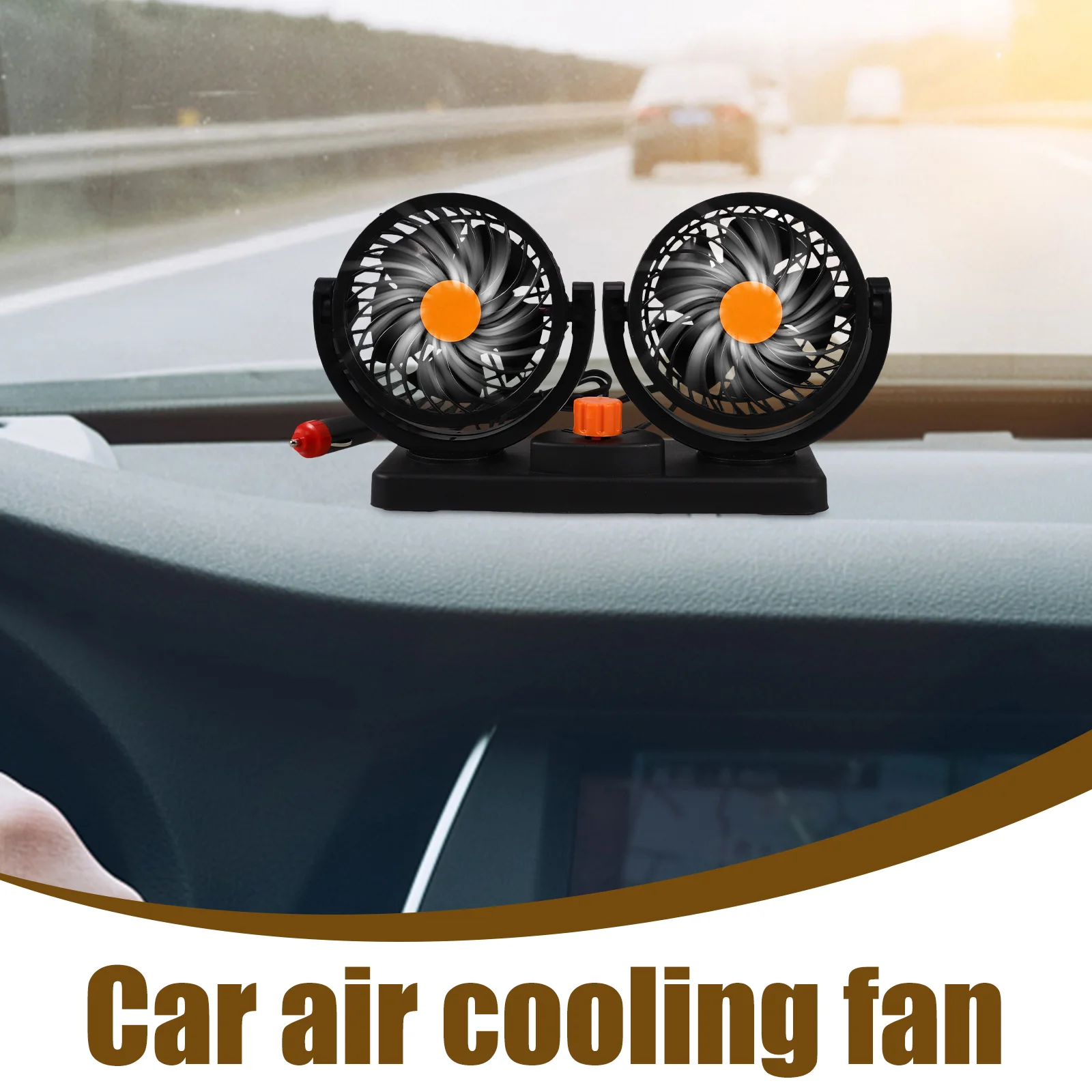 12 V Car Air Conditioning Portable Fan for Auto Shake Your Head Automatic Cooling 12v