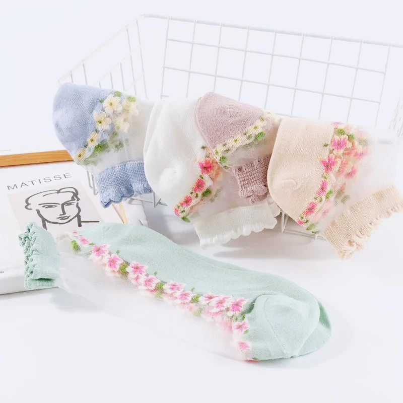 Special Summer Socks Japanese Cute Fresh Summer Thin Crystal Boat Socks Sweat Absorbing Breathable Women's