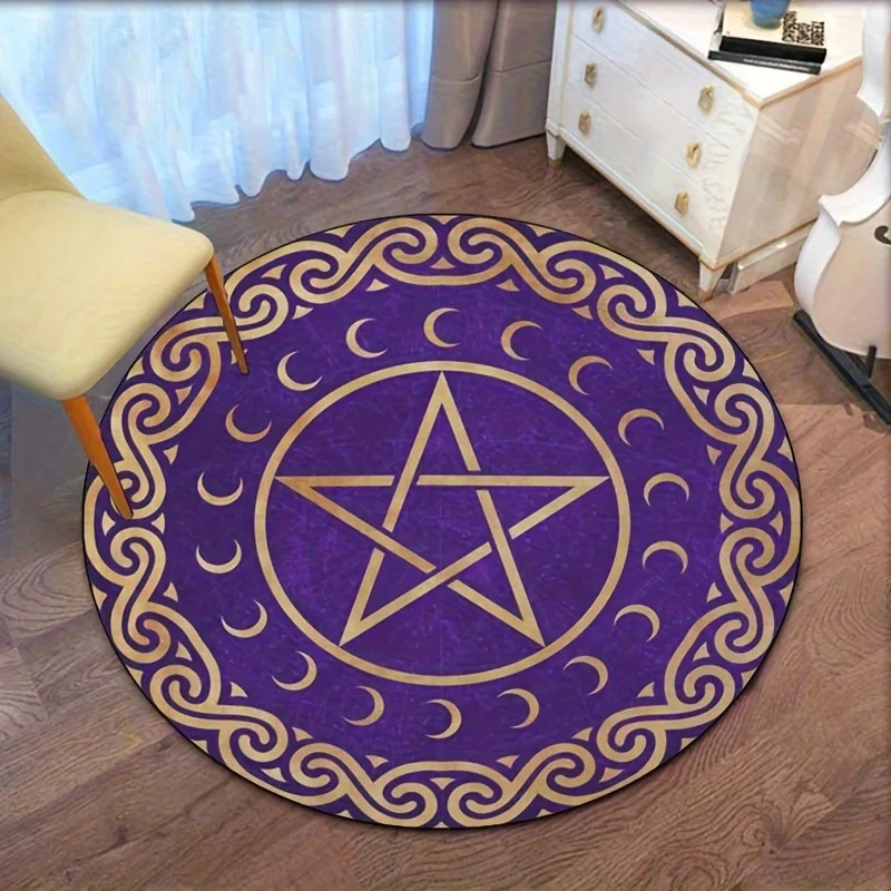 

Purplepentagrammoon Phaseroundrug мистический оккультный декор хрустальный бархатный ковер для спальни гостиной духовный космодемальный символ
