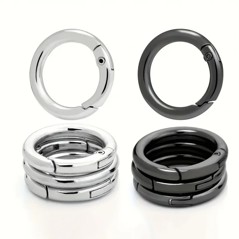 

20 шт. пружинных кольцевых застежек, металлические круглые карабины, пружинные застежки для брелоков, аксессуары для рукоделия, металлические подвесные украшения