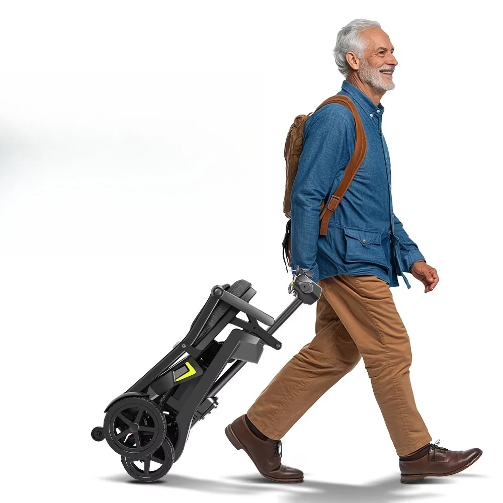 

Aluminum Mobile Scooter Senior Portable Foldable 4 Wheel Electric Scooter with LCD