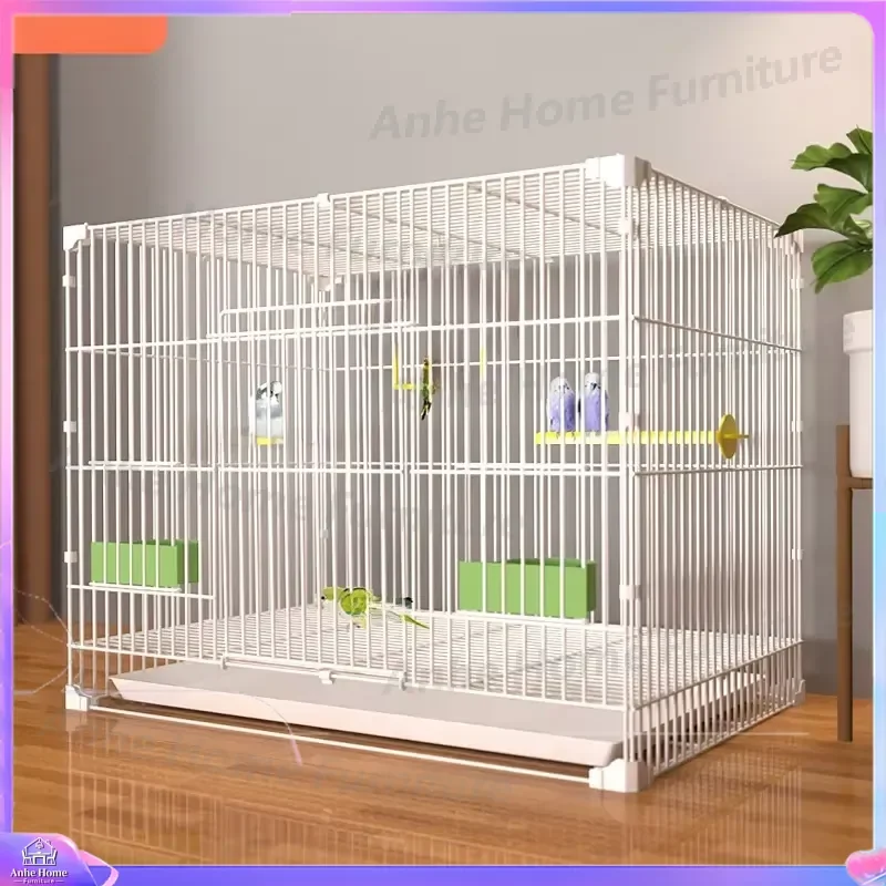 Extra Large Metal Bird Cage for Parrots Cockatiels Lovebirds Canaries Small Pets Durable Wire Aviary House with Stand for