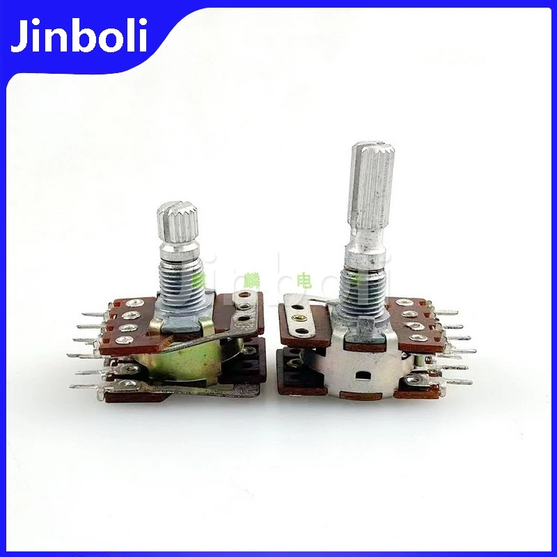 2PCS 16 Type 8Pins Double Potentiometer A50K*2 With Tap Power Amplifier Audio Speaker Volume Adjustment Potentiometer