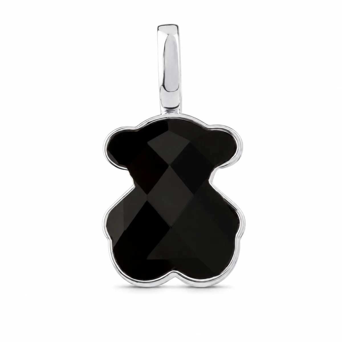 Colgante TOUS de plata con oso de ónix facetado mediano para mujer, joyería fina, accesorio de regalo para uso diario, sin cadena, referencia TTSDZ1019