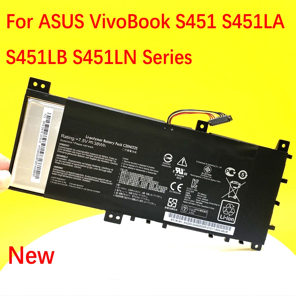 

New C21N1335 Laptop Battery For ASUS VivoBook S451 S451LA S451LB S451LN Series Ultrabook 7.5V 38WH