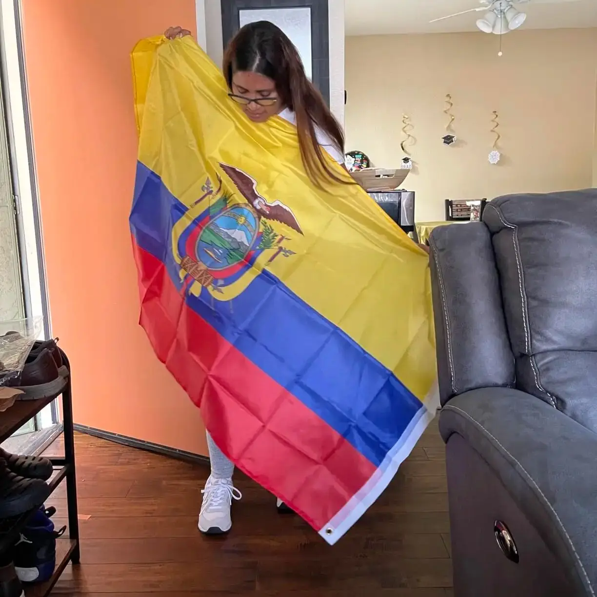 90x150cm Ecuador Bandera ECU EC Nacional para Decoración o exhibición