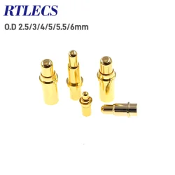 2/5/20/100 Pcs Outer Diameter Flange 2.5 3 4 5 5.5 6 MM Spring Loaded Pogo Pin No Tail Connector Through Hole Board Solder Mount