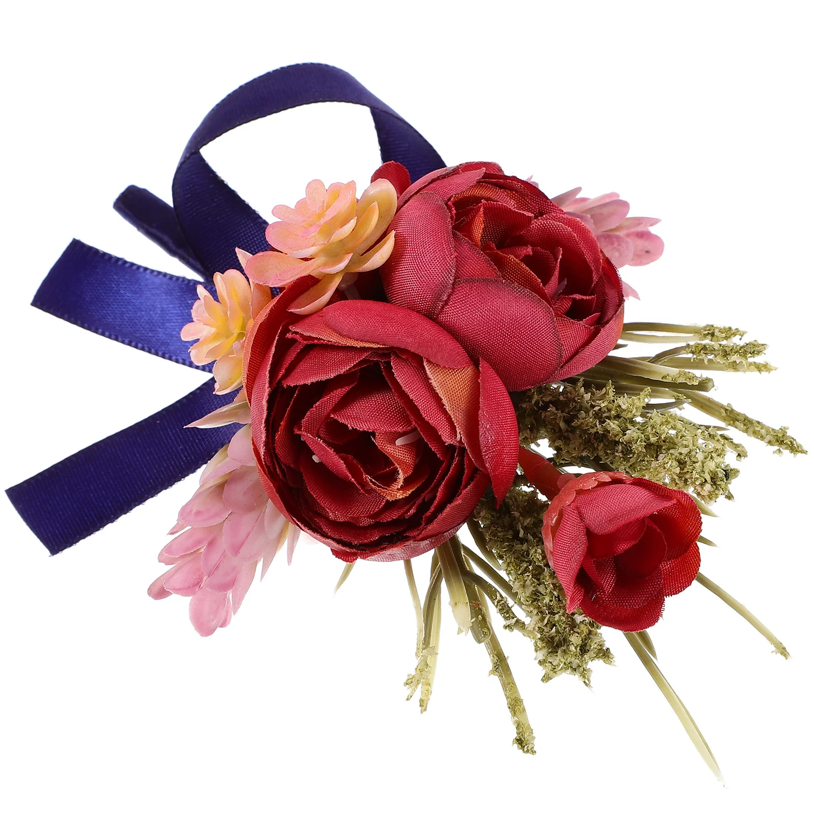 

2pcs Artificial Flower Boutonniere Wedding Corsage Decor For Bridegroom Best Man Fake Flower Prop Party Ceremony Accessory