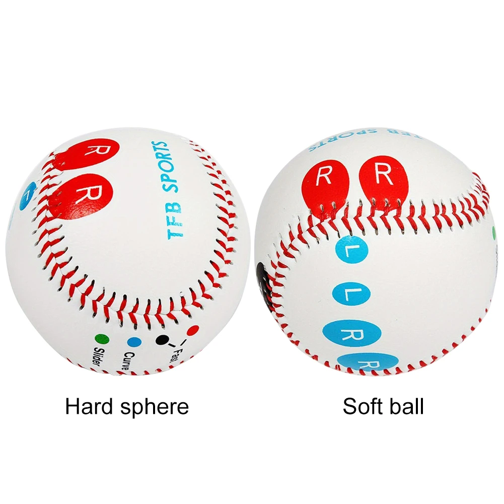 9 بوصة تدريب المنافسة البيسبول مع علامات وضع الأصابع في الهواء الطلق ممارسة البيسبول البلاستيكية التدريب المعونة للرمي