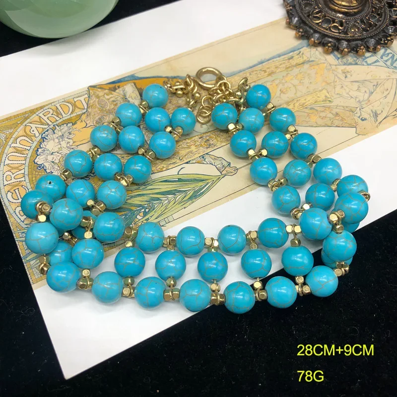 Multilayered Turquoise Bracelets for Women Palace Style Retro Jewelry Fashion Luxury Elegant Hyperbole Pulseras Mujer
