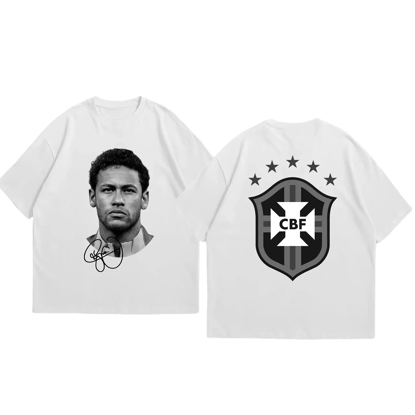 

Football Star Printed Cotton Short-sleeved T-shirt Men's Sports Casual Printing Fashion Trend Oversized Casual T-shirt