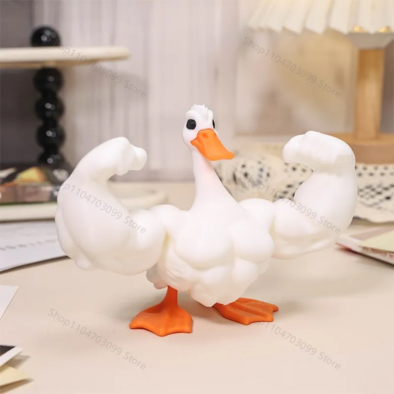 3D printing Creative mini Muscle Goose Duck and Fitness Goose Figurine, funny and Compact Home Decoration Ornaments gift