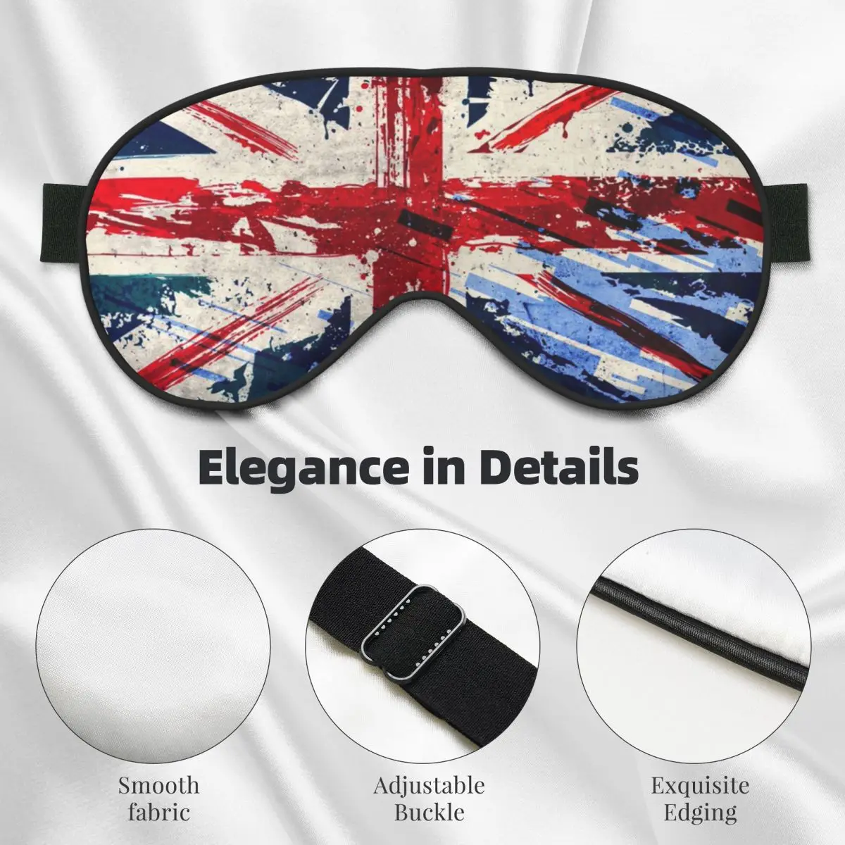 العلم البريطاني أقنعة العين الناعمة اثنين الجانب الاتحاد جاك المملكة المتحدة المملكة المتحدة فخور الغمامة للمنزل الإبداعية كتلة خارج ضوء لصقة عين