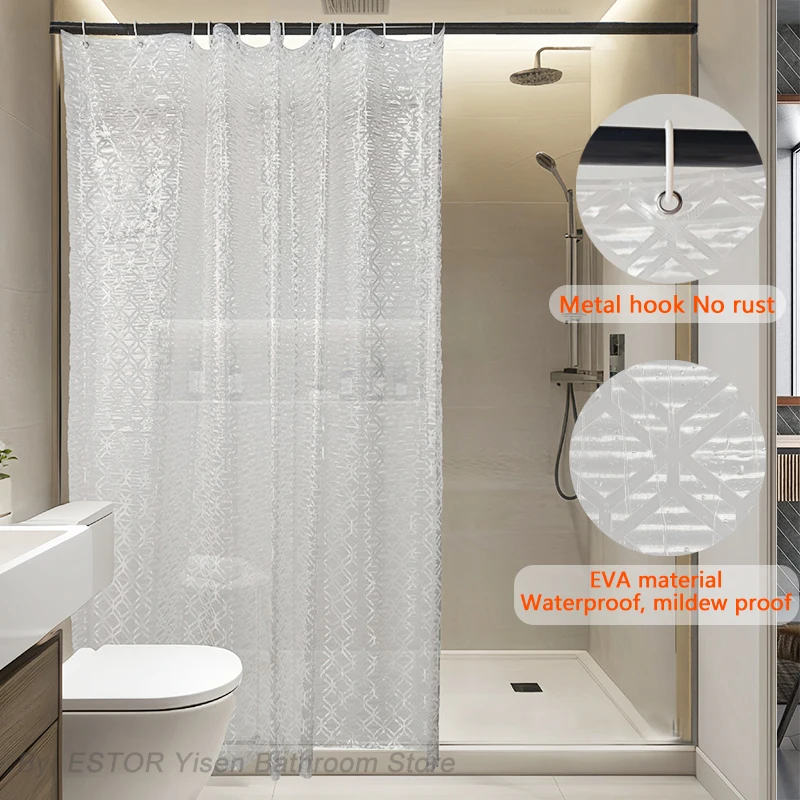 

Bathroom shower curtain For Bathroom Bathtub Large Wide Bathing Cover 12 Hooks 180X200mm Waterproof Mildew-proof Bathroom curtai