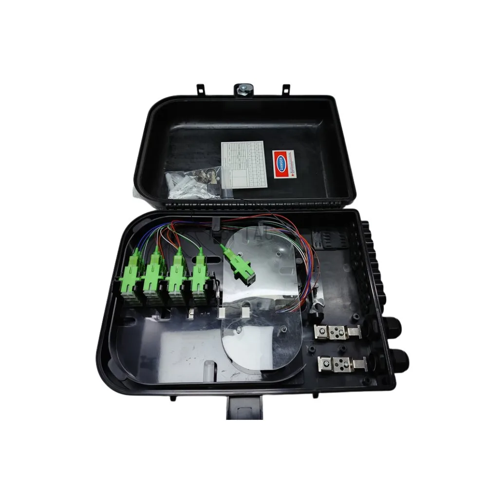 8 Core Fiber Optic Uncut Cable Port Outdoor 1:8 Splitter Nap Cassette Distribution Box With APC/UPC Adapter