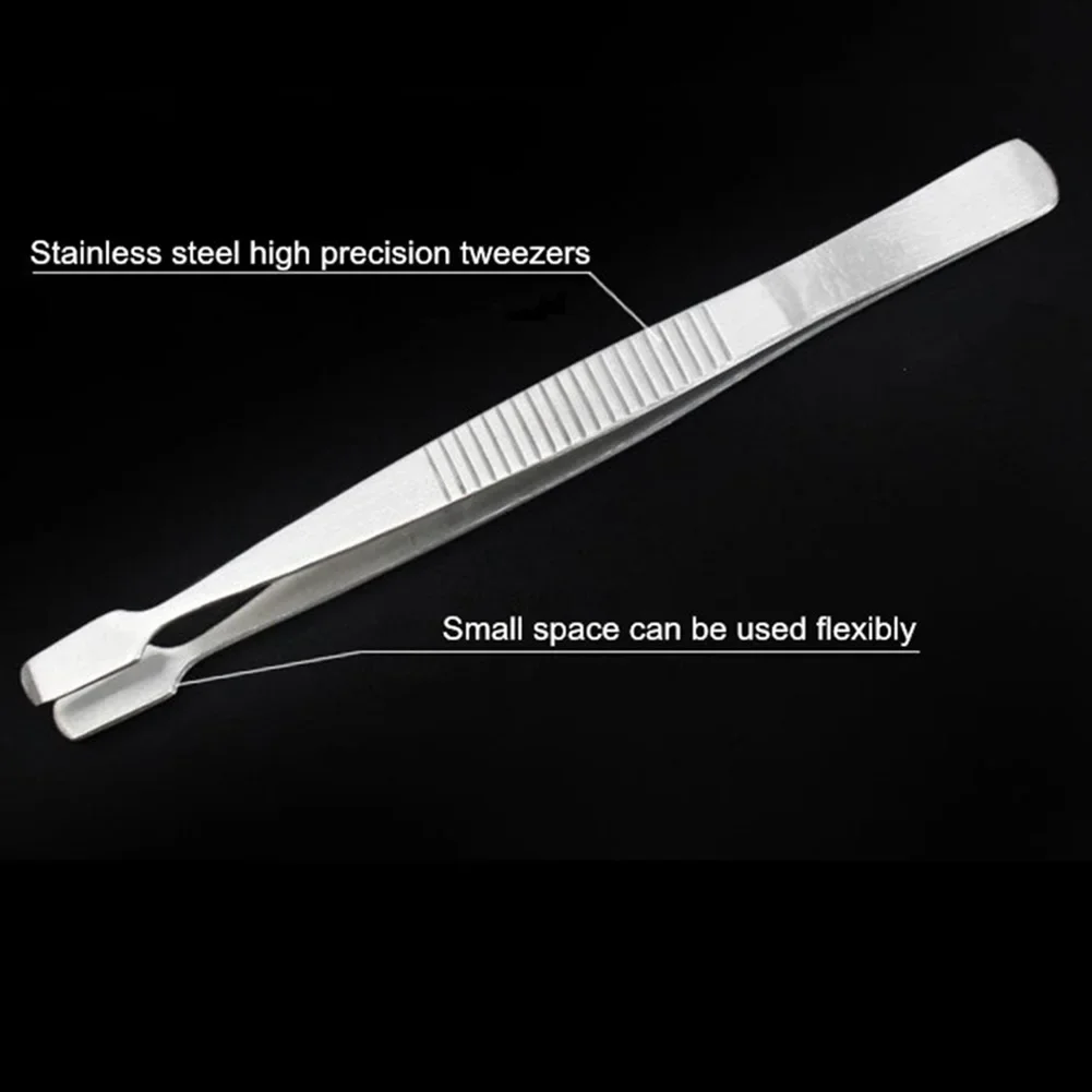 4Pcs Tweezers Kit  Stainless Steel Precision Tweezers Thickened Straight Bent Clip Tool For Electronics Repair Gripping Assembly