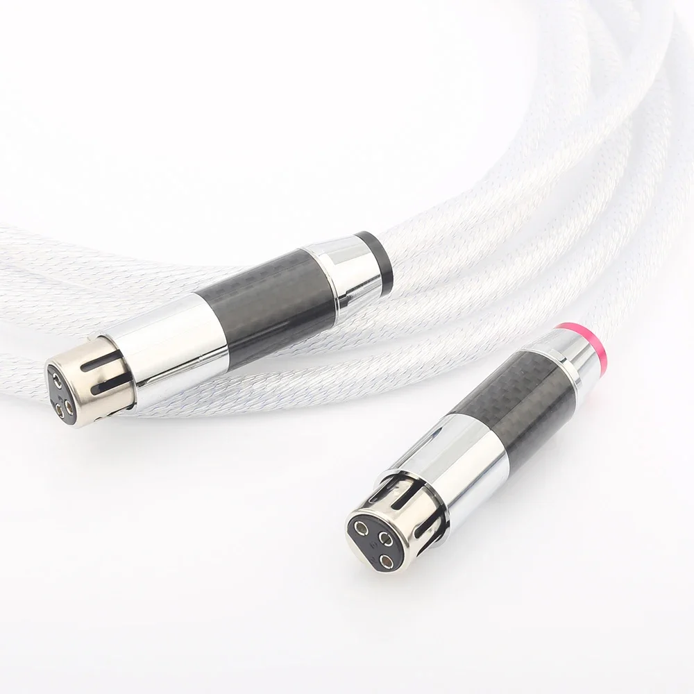 Par único banhado a prata xlr macho para xlr fêmea plug cabo de interconexão de áudio hifi xlr