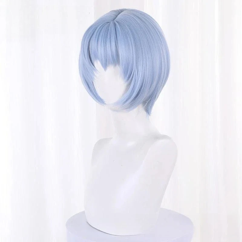 

Rei Ayanami Cosplay Wig Light Blue Short Straight Hair for Neon Genesis Evangelion Classic Look