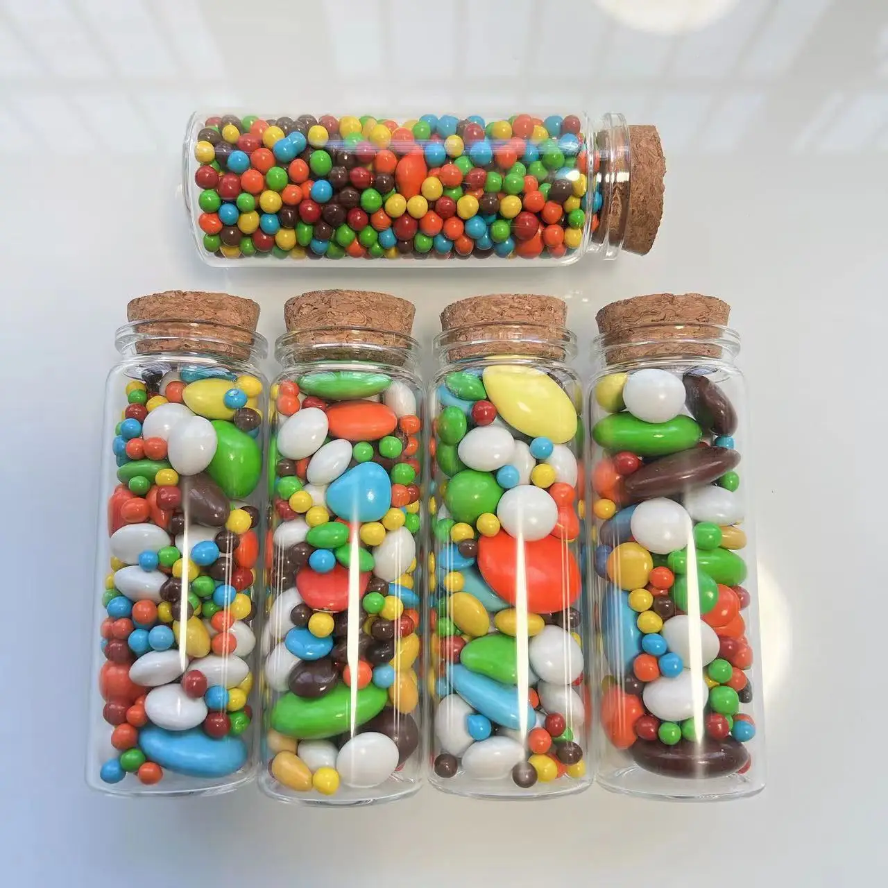 

Dragees test tube 25*37*100mm 80ml Glass Bottle Stopper Corks Storage Glass Jars for Spice Vial Bottle Candy Containers