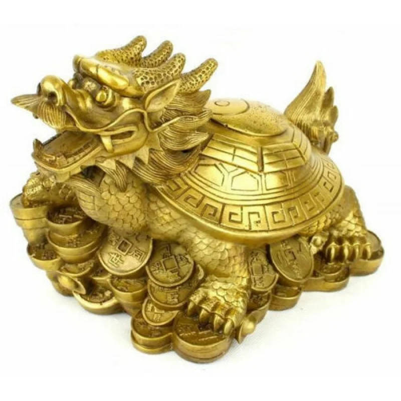 

China new Pure brass luy feng shui and furnishing articles dragon turtle