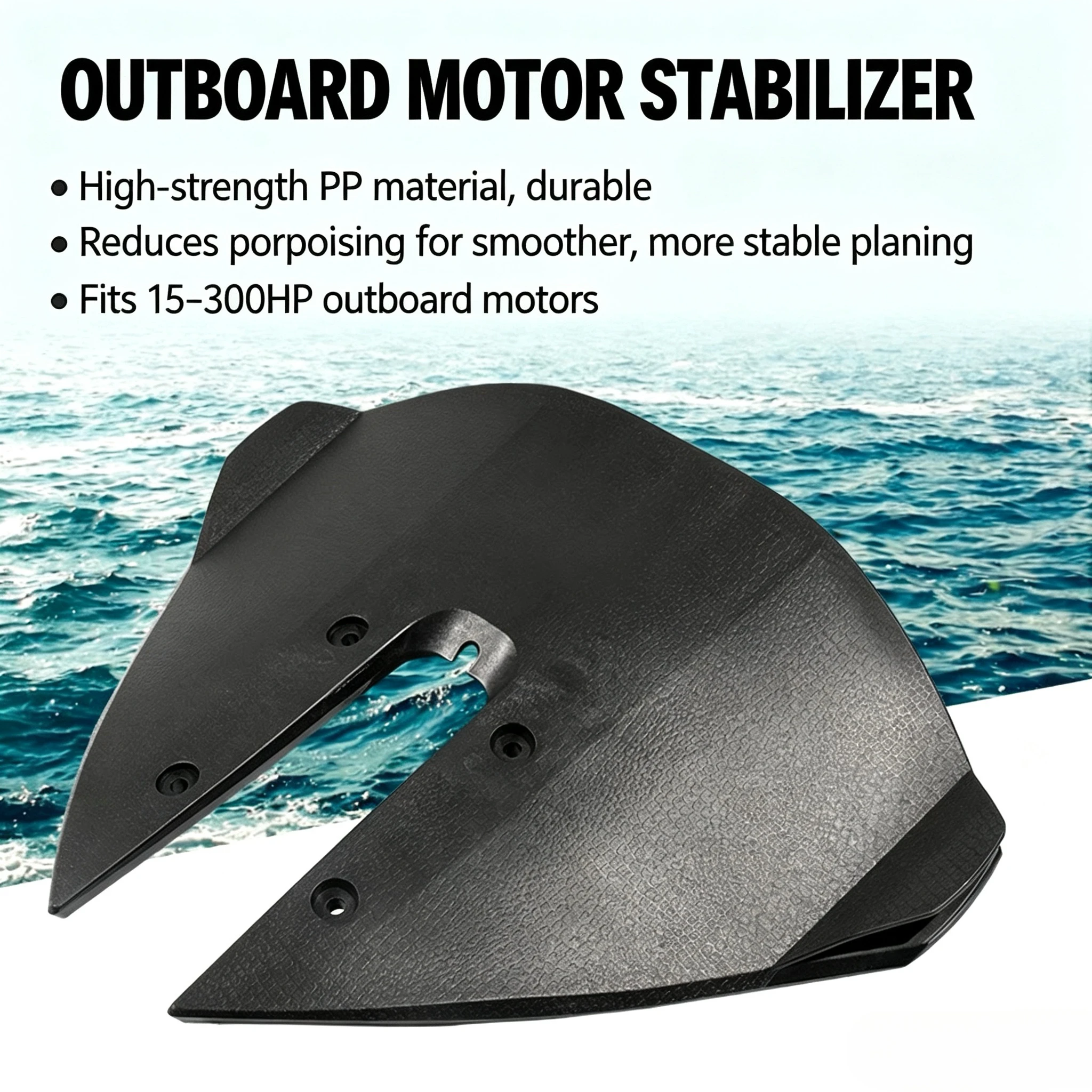 OUTBOARD MOTOR HYDROFOIL STABILIZER TRIM TAB, BOW LIFT ACCESSORY FOR YACHT AND SPEEDBOAT