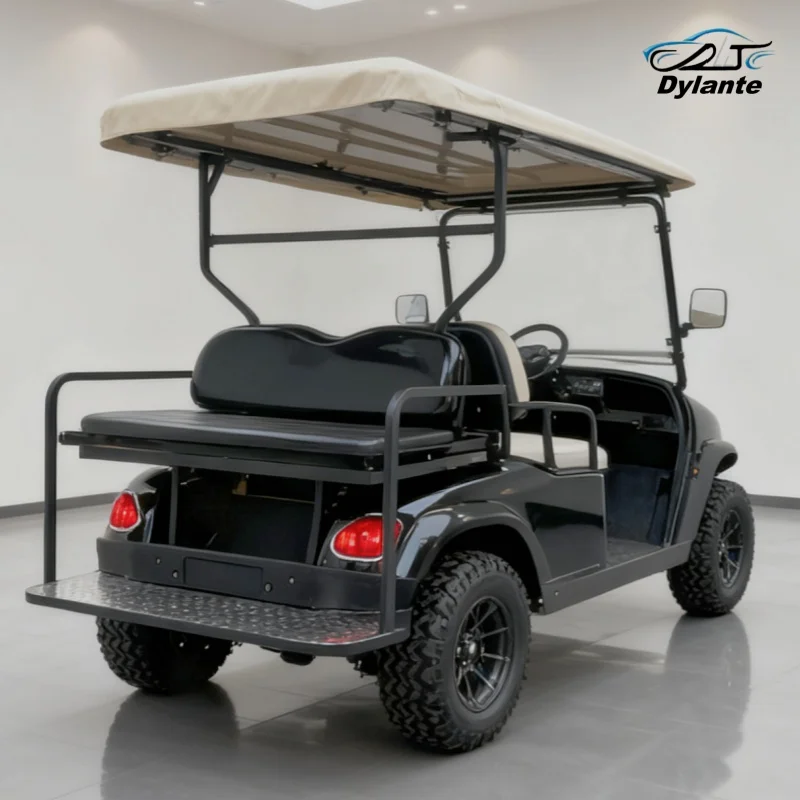 CE معيار جودة عالية السعر نادي عربة جولف الراقية شاشة تعمل باللمس 2-مقعد عربة جولف كهربائية مع أشرطة حقيبة الجولف وسلة