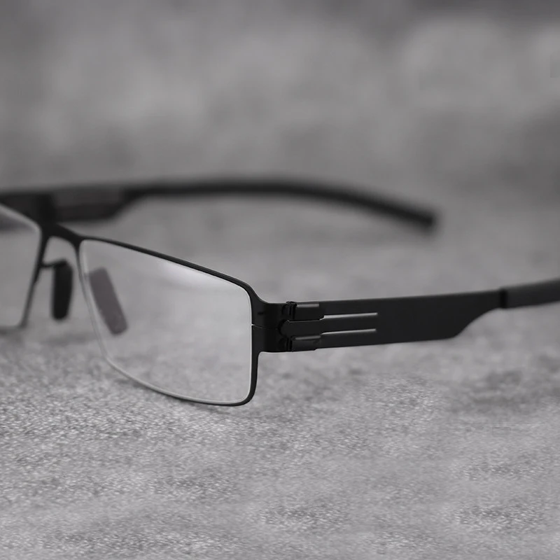 

High Quality Men's Glasses Frame Business Rectangle Eyeglasses Male German Brand Design Screwless Eyewear Spectacles