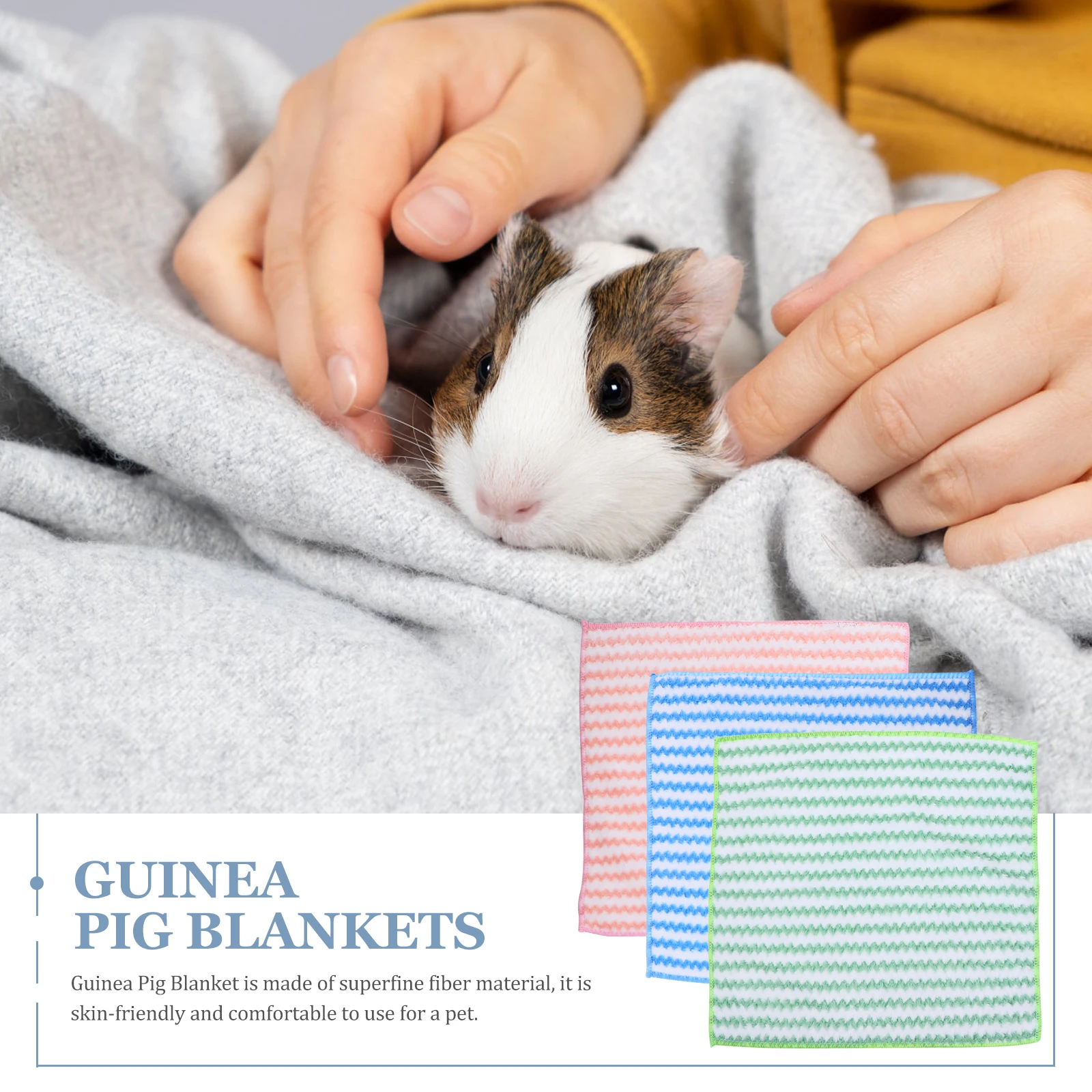 

10pcs Guinea Pig Blanket Super Absorbent Pet Blankets For Rabbit Hamster Bedding Washable Durable Small Animal Cage Liners Warm