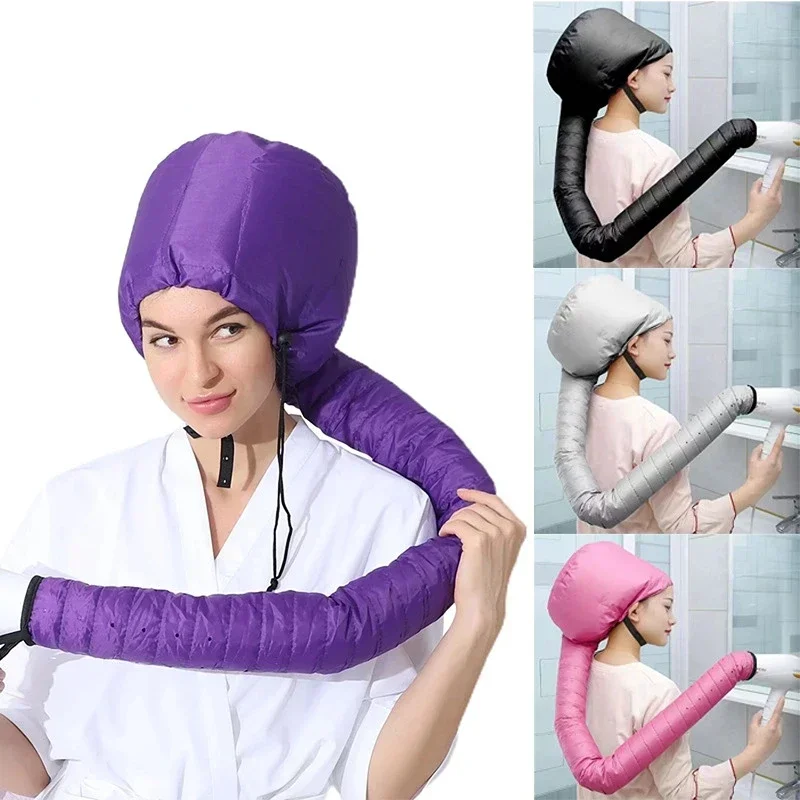 2Pcs Portable Adjustable Soft Hair Drying Cap Bonnet Hood Hat for Women, Home Hairdressing Salon Supply, Blow Dryer Accessory