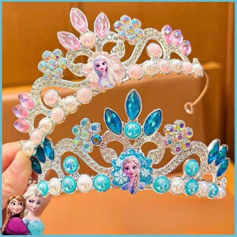 MINISO ديزني أنيمي فروزن عقال الأطفال فستان التاج اكسسوارات الفتيات طفل الأميرة إلسا غطاء الرأس الطرف الديكور #1