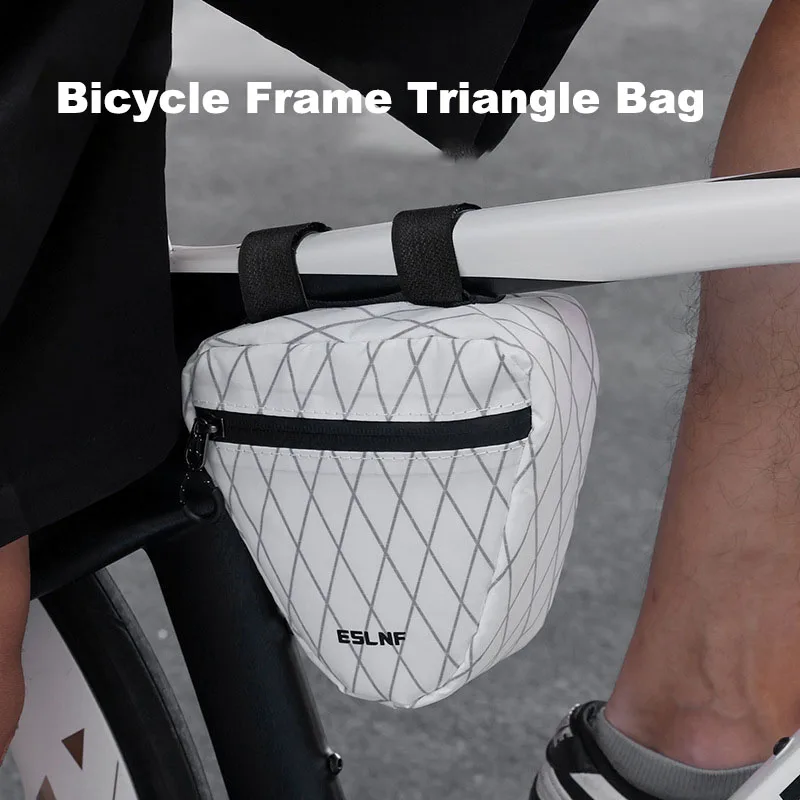 

Unique White Bicycle Frame Triangle Bag Outdoor Triangle Bike Front Tube Bags Waterproof Nylon Cycling Tool Bag Bike Accessory