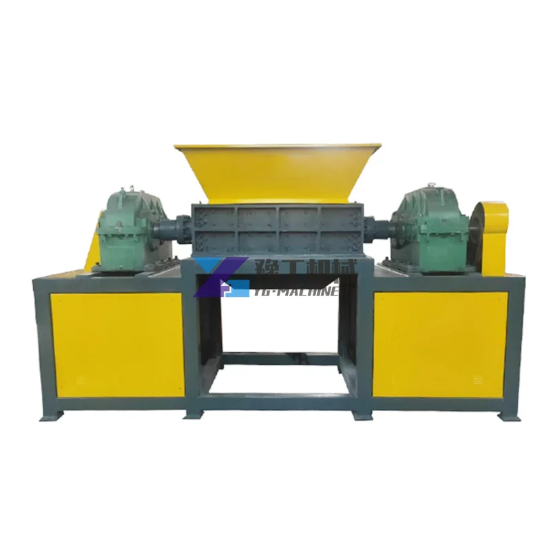 Double Shaft Fabric Plastic Tire Tobacco Waste Shredder Pet Bottle Food Recycling Cutting Machine Price In India