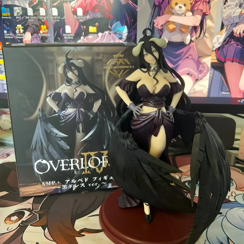 100%Original Taito Amp Albedo 22cm Anime Figure Overlord Black Dress Ver.Boxed Collection Model Toys Ornaments Gifts