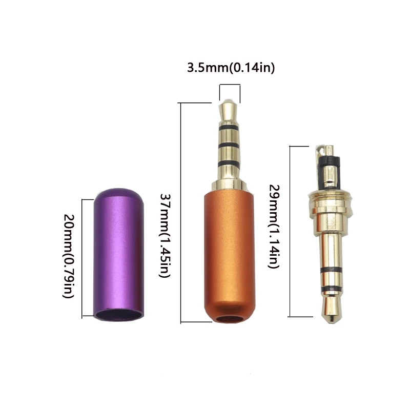 【10-1PCS】3.5MM Audio Connector 3/4 Poles Headphone Jack Male Plug Earphone Repair Cable Solder Wire DIY AUX 3.5 Jack Adapter