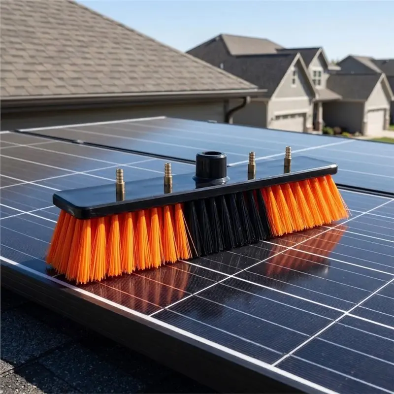 ABNP Solar Panel Cleaning Brush With Integrated Water Flow- Efficient Window& PV Panel Washer Tool