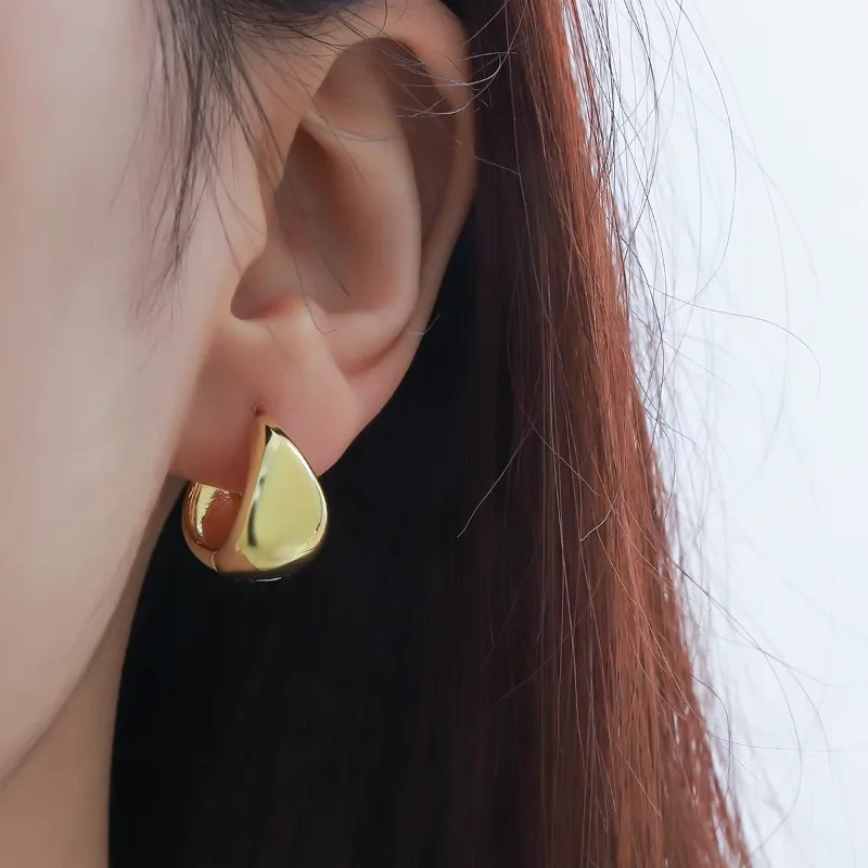 

Huaya Women's Light Luxury Drop Shaped Earrings Simple Beauty Silver Color Earring New Korean Fashion Accessories Trend