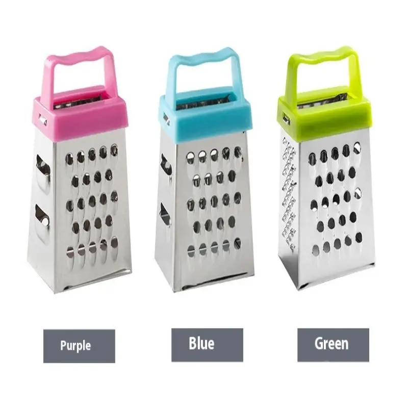 Mini râpe à concombre à quatre côtés en acier inoxydable, raboteuse à fruits, trancheurs de fromage, carottes et légumes, Gadgets de cuisine pour la maison, 2 pièces