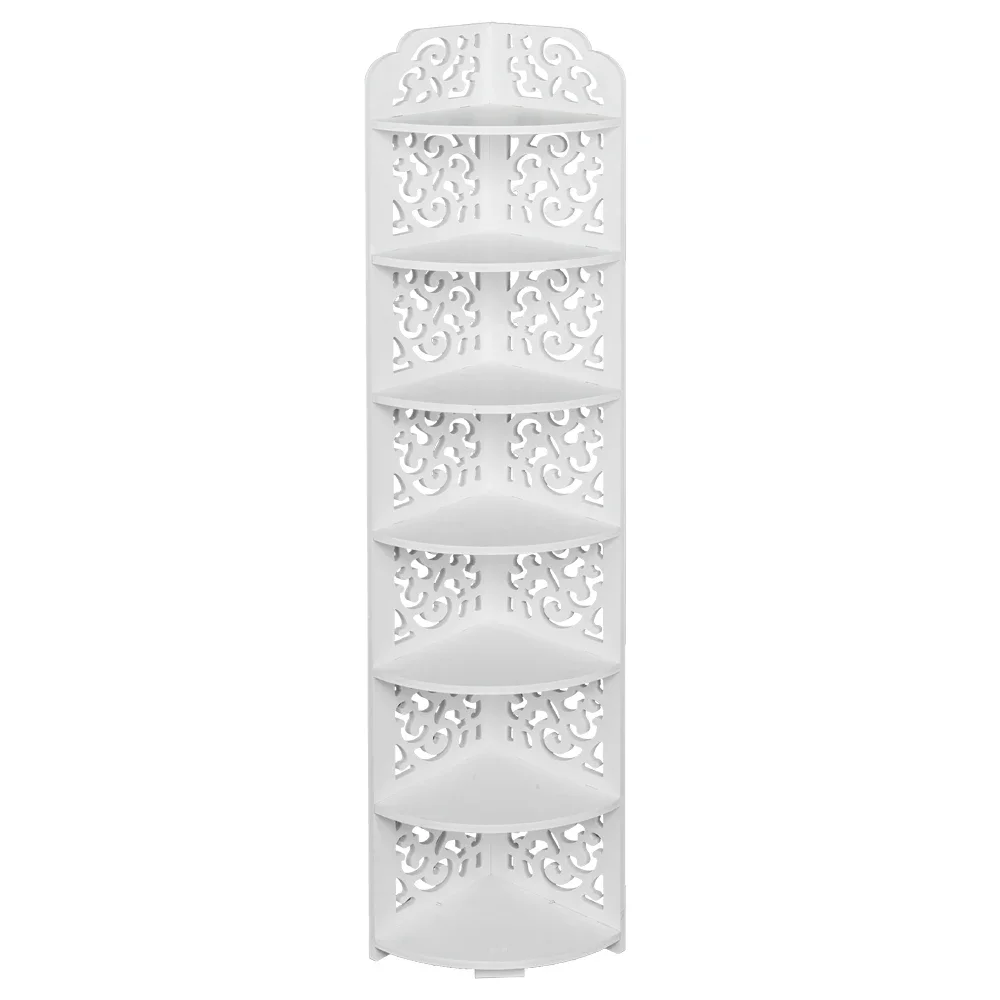 

Modular Cut-Out Quarter-Circle Wood-Plastic Composite Corner Shelf Storage Shelves Unit White