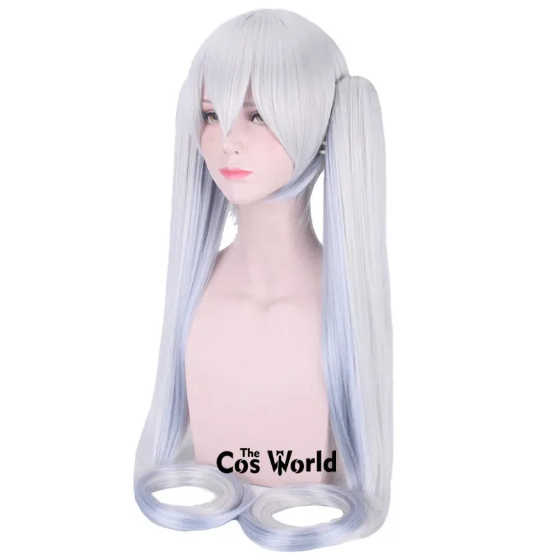 VOCALOID 2018 Snow Miku mezcla de colores 120 cm de largo recto Anime Cosplay pelucas de fibra pelo sintético resistente al calor + gorro de peluca