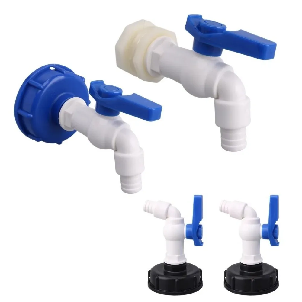 Leak-Proof IBC Tank Tap Adapter Valve Easy Open Close Acid Alkali Resistant Water Tank Faucet Plastic Nutrient Solution Faucet