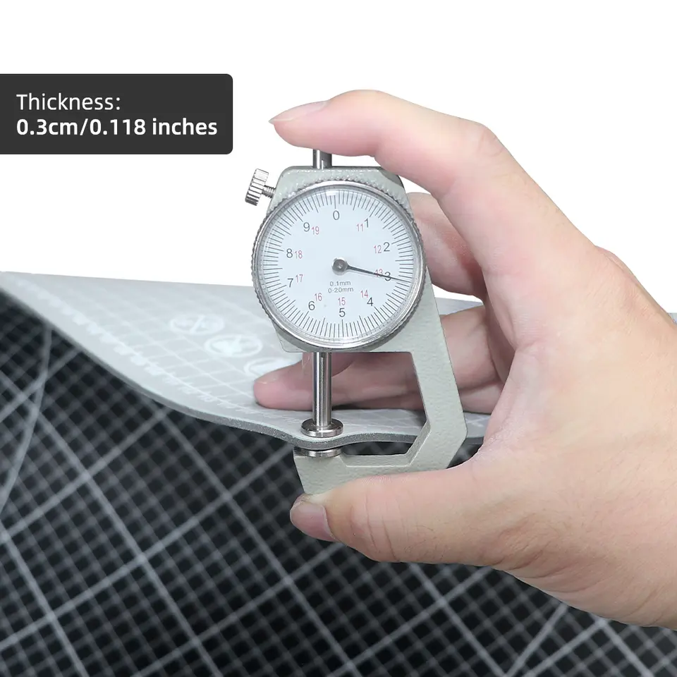 أداة لوح تقطيع فاخرة رمادي أسود 120x60 سم، حصيرة PVC مزدوجة الجوانب سمك 0.3 سم، وسادة تقطيع مكتبية يدوية لصناعة الجلود - 3